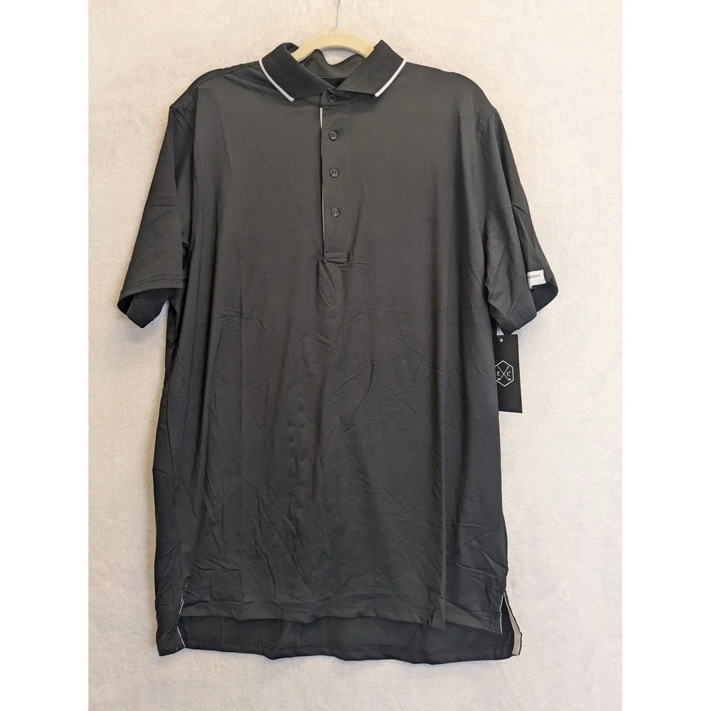 Executives Cup Monarch Lifestyle Mens Black Golf Polo‎ Shirt Large